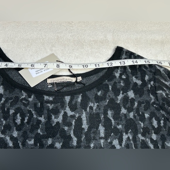 Chiaramente NWT Gray Leopard Print Wool Blend Longsleeve Mini Dress size L - Picture 10 of 12